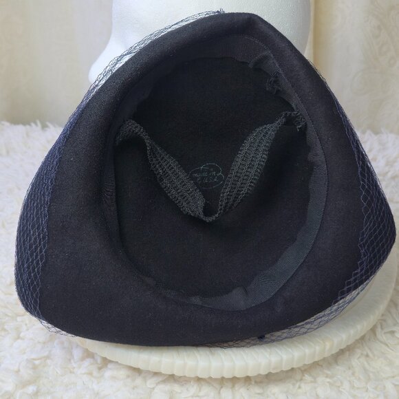 Vintage Wool Fascinator Hat From The 1940's - Picture 12 of 12
